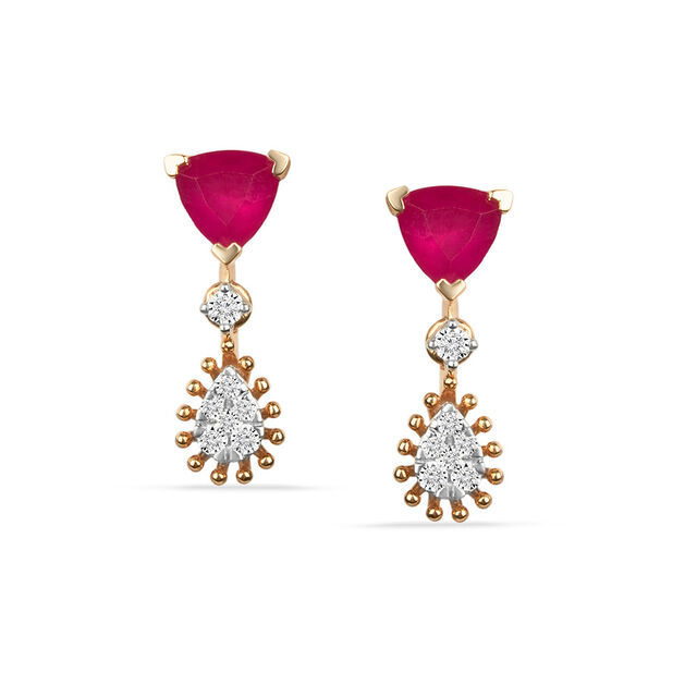 Tanishq 18KT Diamond Drop Earrings for Women 