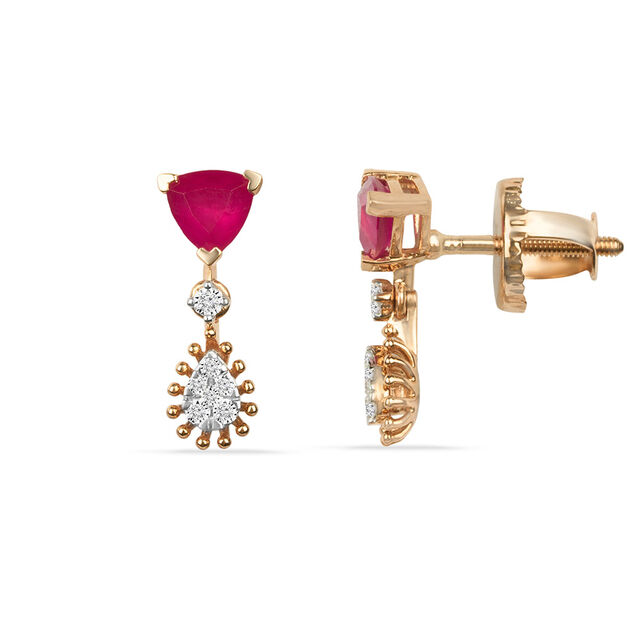 Tanishq 18KT Diamond Drop Earrings for Women 3
