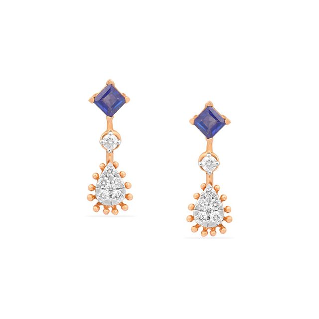 Tanishq 18KT Diamond Drop Earrings for Women 