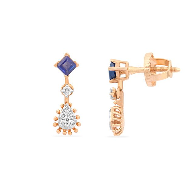 Tanishq 18KT Diamond Drop Earrings for Women 3