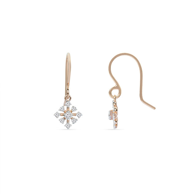 Tanishq 18KT Diamond Hoop Earrings for Women 3