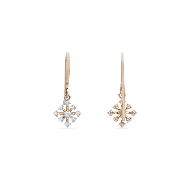Tanishq 18KT Diamond Hoop Earrings for Women 4
