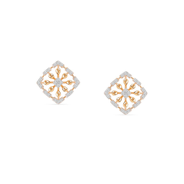 Tanishq 18KT Diamond Pendant and Earrings Set for Women 2