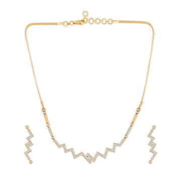 Tanishq 18KT Diamond Neckwear with Earrings for Women