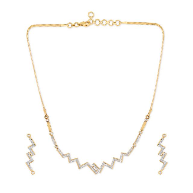 Tanishq 18KT Diamond Neckwear with Earrings for Women,,hi-res 