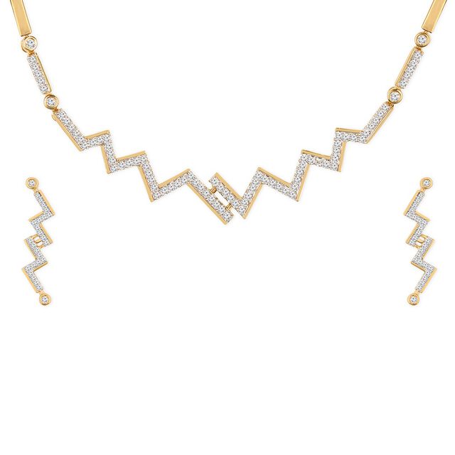 Tanishq 18KT Diamond Neckwear with Earrings for Women,,hi-res 3