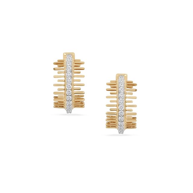 Tanishq 18KT Diamond Hoop Earrings for Women 