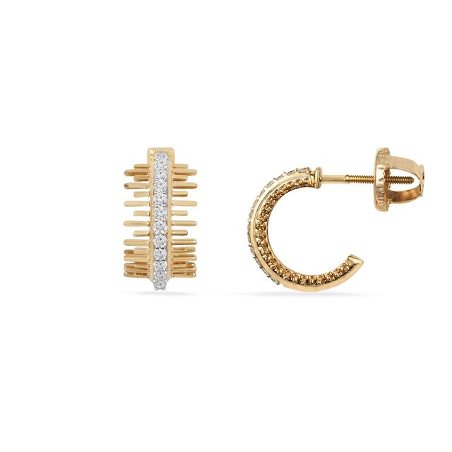 Tanishq 18KT Diamond Hoop Earrings for Women 3