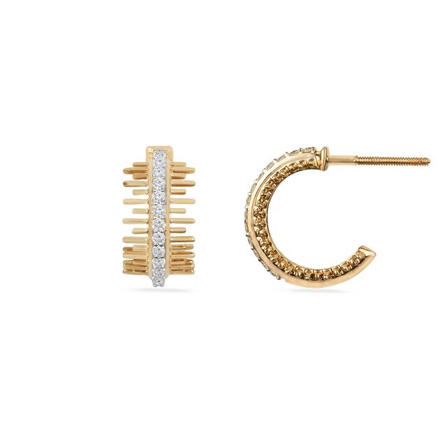 Tanishq 18KT Diamond Hoop Earrings for Women 5