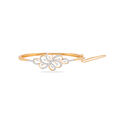 Statement Gold Bangle with Floral Accents 