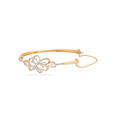 Statement Gold Bangle with Floral Accents 2