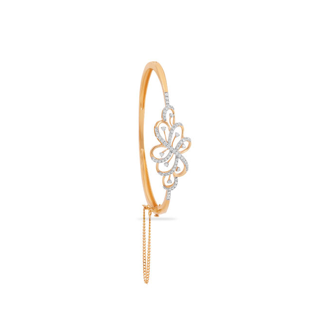 Statement Gold Bangle with Floral Accents 3