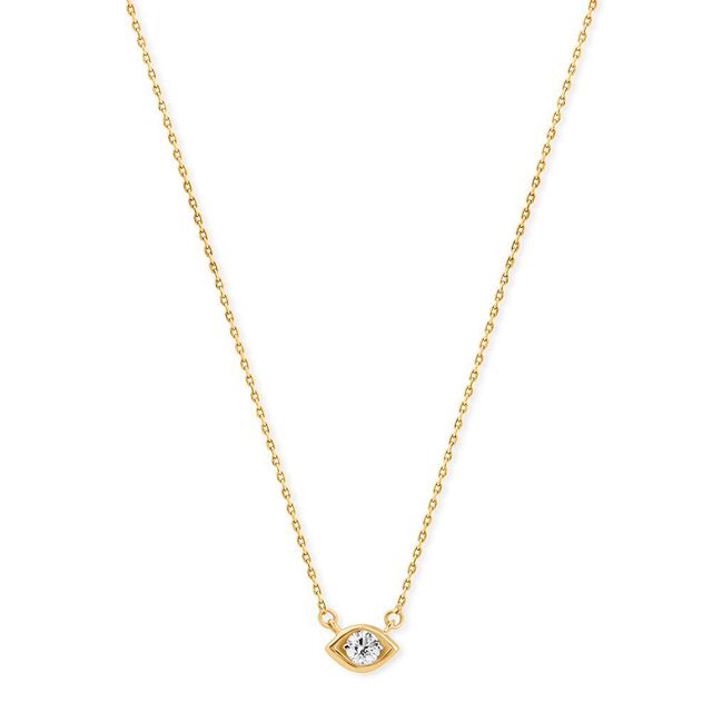 Elegant Diamond Eye Charm Necklace