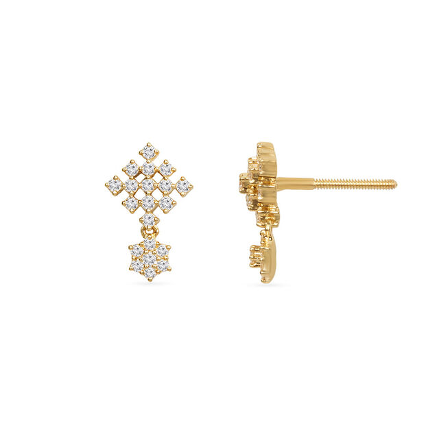 Tanishq 18KT Diamond Drop Earring for Women 4