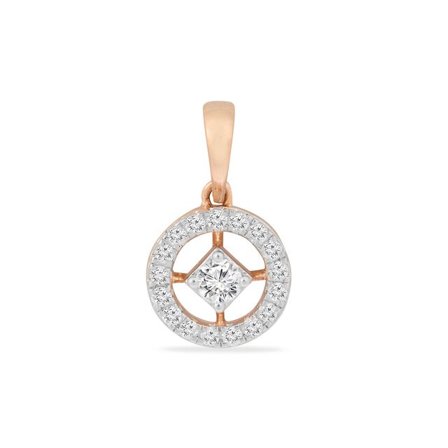 Tanishq 18KT Diamond Pendant With Earring for Women 3