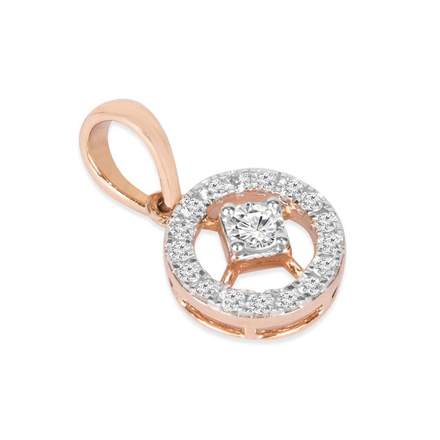 Tanishq 18KT Diamond Pendant With Earring for Women 5