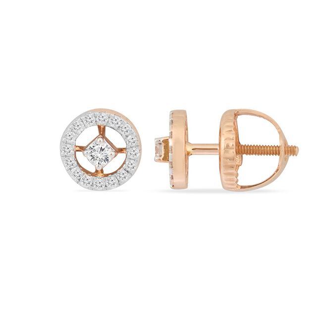Tanishq 18KT Diamond Pendant With Earring for Women 7