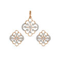 Tanishq 18 Karat Diamond Pendant and Earrings Set for Women 
