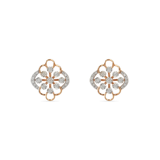 Tanishq 18 Karat Diamond Pendant and Earrings Set for Women 4