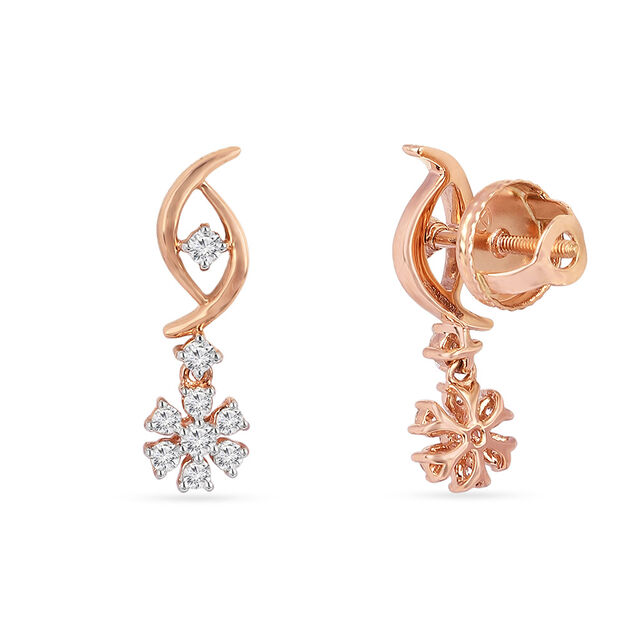 Tanishq 18KT Diamond Drop Earrings for Women 2