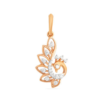 Tanishq 18 Karat Diamond Pendant and Earrings Set for Women