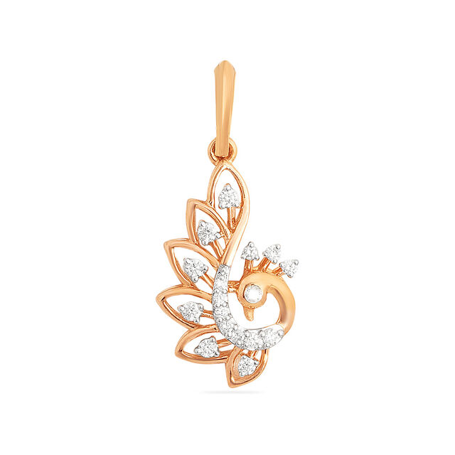 Tanishq 18 Karat Diamond Pendant and Earrings Set for Women 