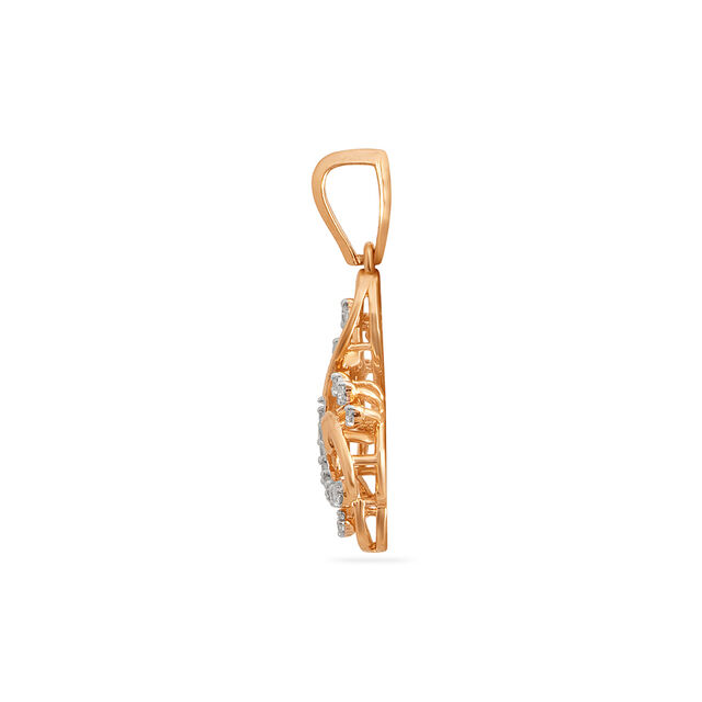 Tanishq 18 Karat Diamond Pendant and Earrings Set for Women 2