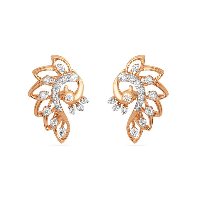 Tanishq 18 Karat Diamond Pendant and Earrings Set for Women 3