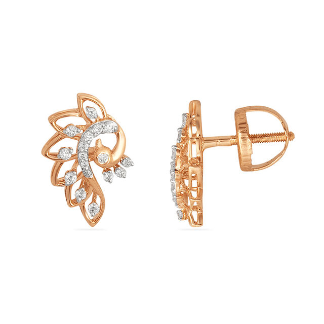 Tanishq 18 Karat Diamond Pendant and Earrings Set for Women 4