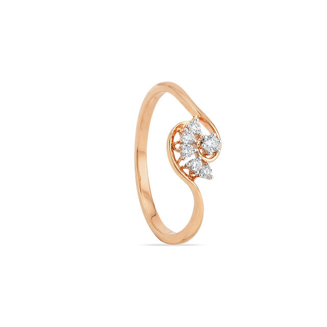 Tanishq 18 KT Curved Cluster Ring for Women 3