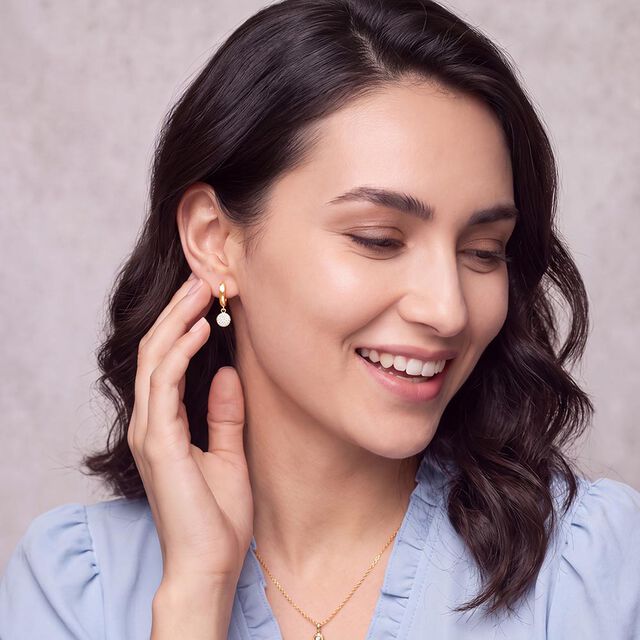 Dangle Diamond Hoop Earrings 3