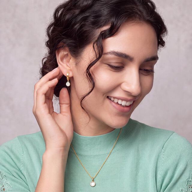 Dangle Diamond Hoop Earrings 2