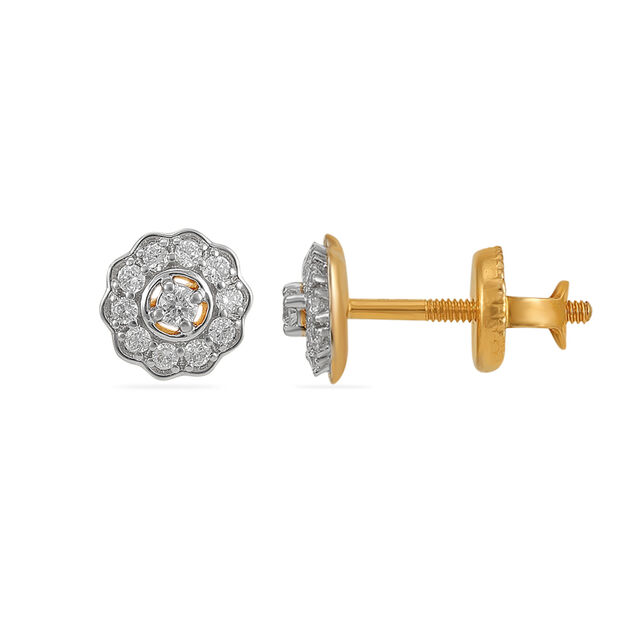 Floral Diamond Stud Earrings 2
