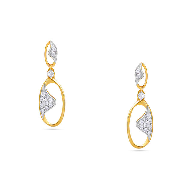 18 Karat Gold Drop Earrings with Diamonds 