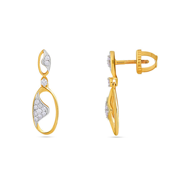 18 Karat Gold Drop Earrings with Diamonds 2