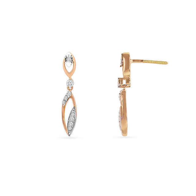 Tanishq 18KT Diamond Drop Earrings for Women 4