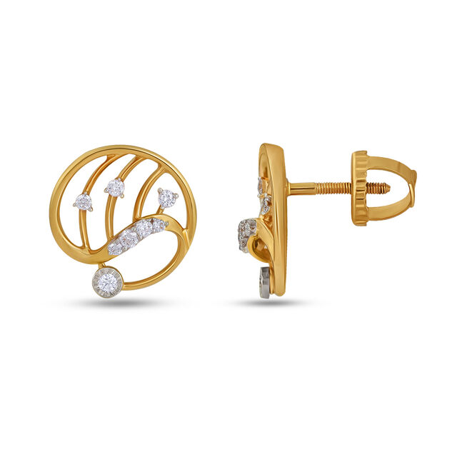 Modernist Geometric Diamond Earrings 2