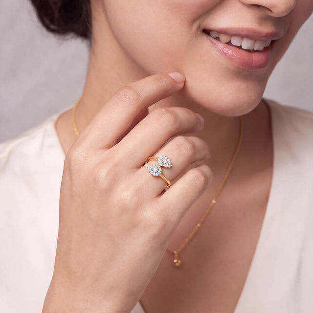 Twin Peak Diamond Solitaire Ring 2