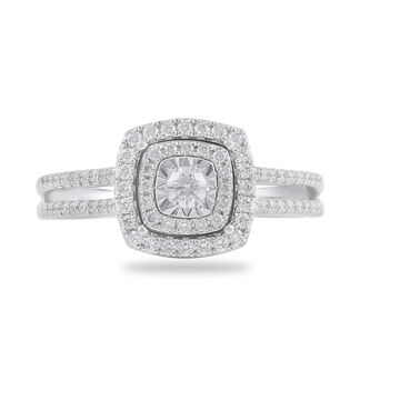 Radiant Halo Diamond Engagement Ring