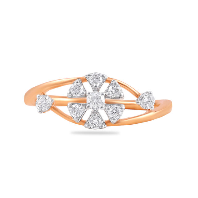 18 Karat Rose Gold Diamond Ring