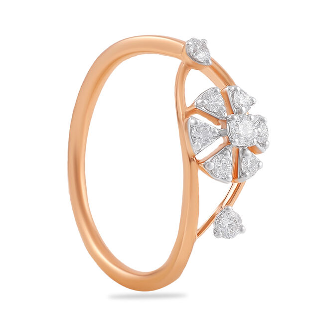 18 Karat Rose Gold Diamond Ring