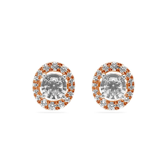 Tanishq 18 Karat Diamond Pendant with Chain and Earrings Set for Women 3