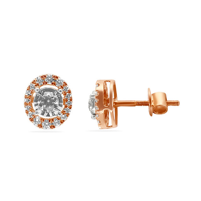 Tanishq 18 Karat Diamond Pendant with Chain and Earrings Set for Women 4