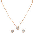 Tanishq 18 Karat Diamond Pendant with Chain and Earrings Set for Women 