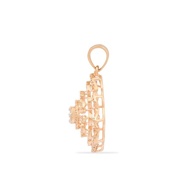 Tanishq 18KT Diamond Pendant With Earring for Women 4