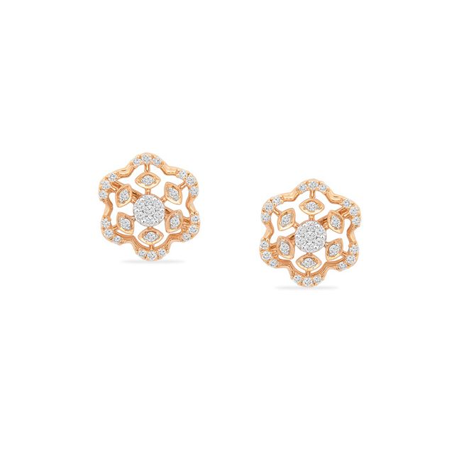Tanishq 18KT Diamond Pendant With Earring for Women 6