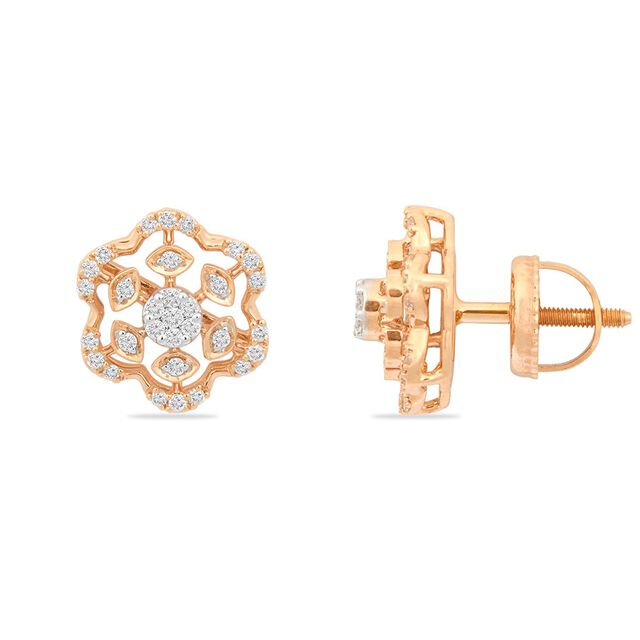 Tanishq 18KT Diamond Pendant With Earring for Women 7