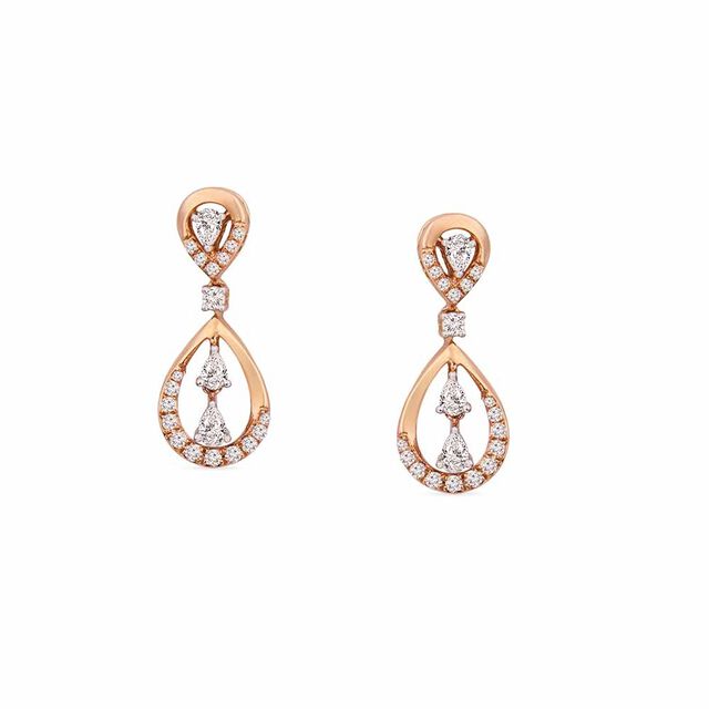 Tanishq 18KT Diamond Drop Earring for Women 