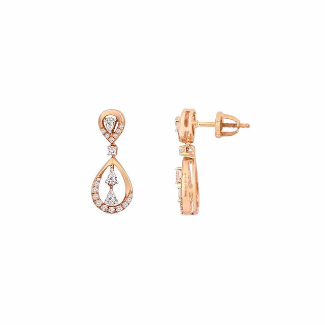 Tanishq 18KT Diamond Drop Earring for Women 3