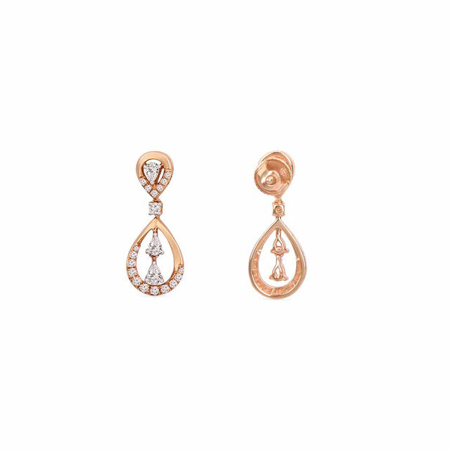 Tanishq 18KT Diamond Drop Earring for Women 4